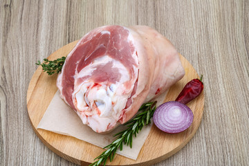 Raw pork knuckle