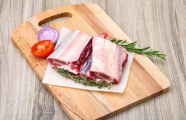 Raw beef ribs