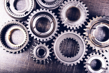 gears on metal background