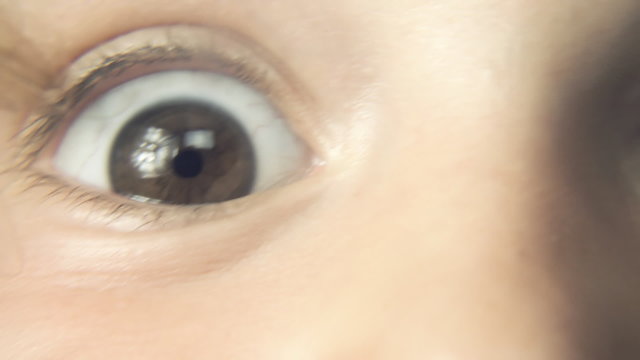 Eye little girl moving basic