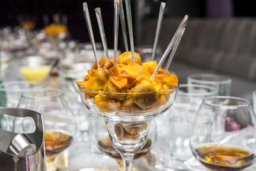 Snacks on a buffet table