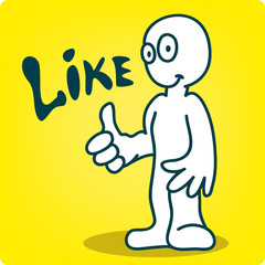 Man shows a Like