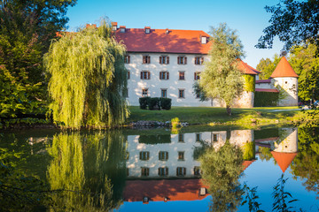 Grad Otocec, castle in the middle of the river Krka.