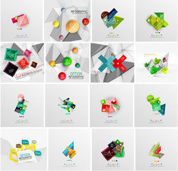 Set of abstract geometric infographic banner templates