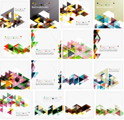 Set of triangle geometric abstract backgrounds. Universal
