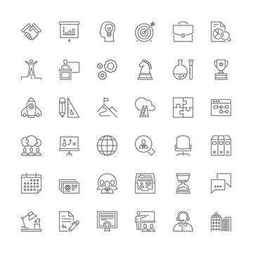 Line icons. Business