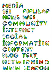 Social media in the internet - words, tags