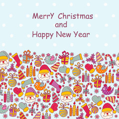 Beautiful Christmas card with Christmas objects