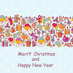 Beautiful Christmas card with Christmas objects