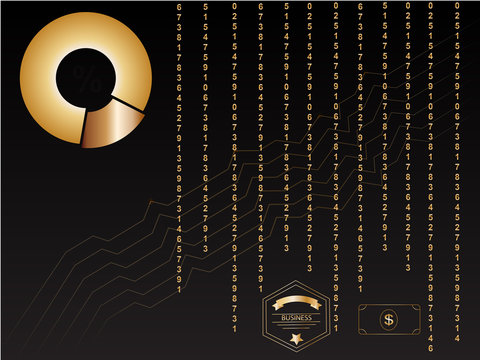 Modern graphs with many numbers of success black and gold luxury