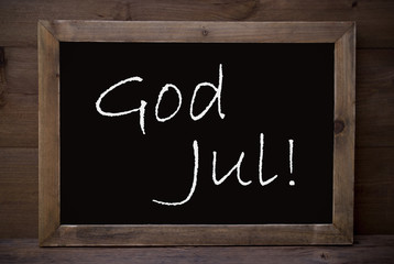 Chalkboard With God Jul Means Merry Christmas