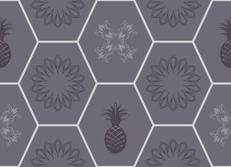 Honeycomb floor tile seamless pattern