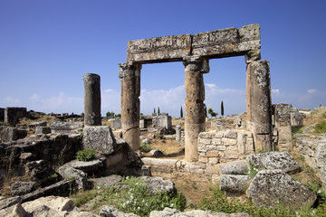 Naklejka premium Hierapolis, Turkey. Ancient tombs in the necropolis II - XIX century