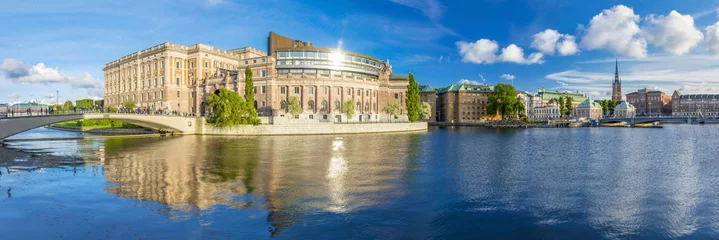 Fotobehang Panoramic view of the Parliament House in Stockholm, Sweden © Alexi Tauzin