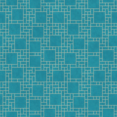 Teal and Yellow Square Abstract Geometric Design Tile Pattern Re