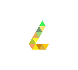 retro triangle letter logo L