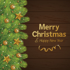 Decoration Christmas with wood background