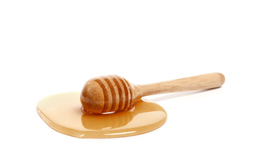 honey dipper delicious white background closeup sweet healthy