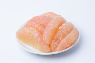 peeled pomelo pieces