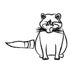 Sketchy style funny raccoon/ Vector illustration