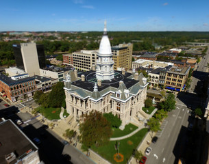miniature small town courthouse square