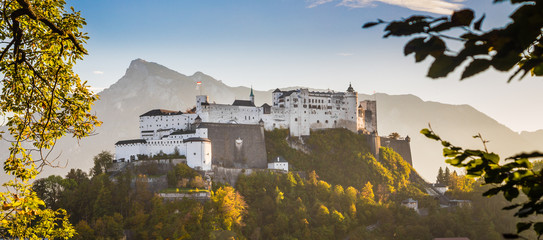 Hohensalzburg Fortress in Salzburg in fall, Austria