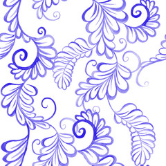 Fototapeta na wymiar hand drawn watercolor floral seamless pattern