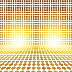 Orange Dot Empty Perspective Digital Space Wall Room