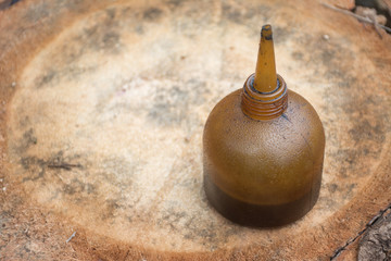 dirty lubricator bottle