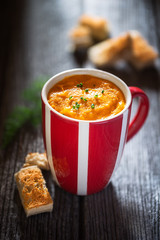 velouté de carottes et de patates douces 