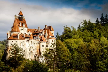 Acrylic prints Castle Bran castle, Romania, Transylvania, a castle of legends and vampires in a sunny autumn day