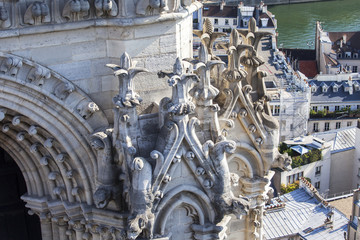 PARIS, FRANCE, on AUGUST 30, 2015. A view of the city from a survey platform on Notre-Dame de...