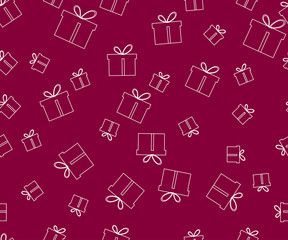 Fototapeta na wymiar Seamless pattern. The pattern of gift boxes. Festive pattern for wrapping paper. Vector illustration.