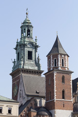 Fototapeta premium clock tower of Wawel Royal Castle in Cracow, Poland