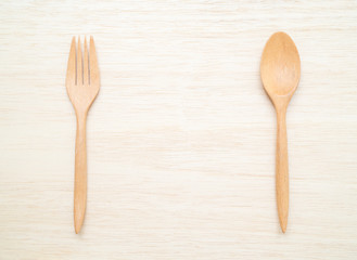 Wooded Spoon and Fork