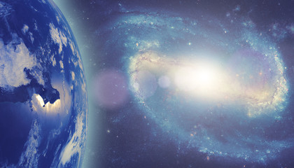 Earth with starry background.