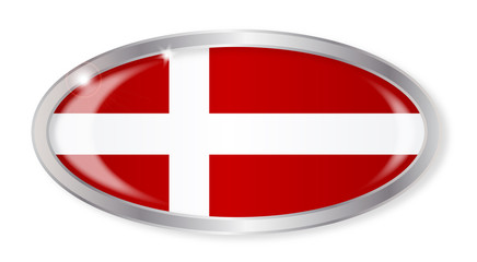 Obraz premium Danish Flag Oval Button