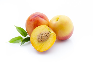 Peach on the white isolatd background.