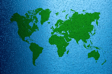 Water saving concept world map