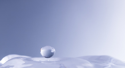 Water drop in glass Macro