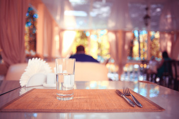 glass of wine in a restaurant