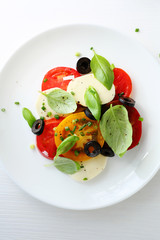 tomatoes slice and mozzarella