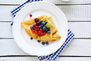 french crepes with berries