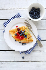 pancakes for breakfast with berries