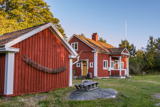 Old Folk school on the island Harstena in Sweden, principally kn