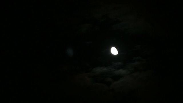 Moon, fast cloud