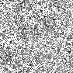 Fototapeta premium Seamless black and white background.