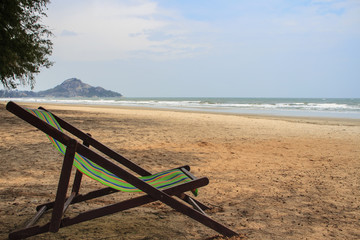 Beach chair on the beach