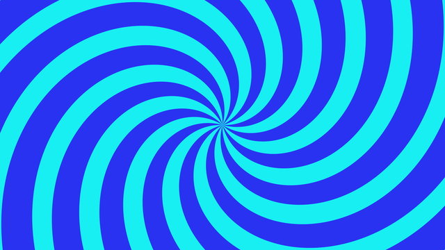4k retro pinwheel, hypnotic swirl, vintage sunburst - blue and cyan