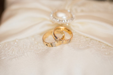 Wedding rings on Pillow